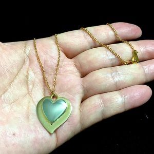 🖤Vtg💕double heart pendant 15” choker